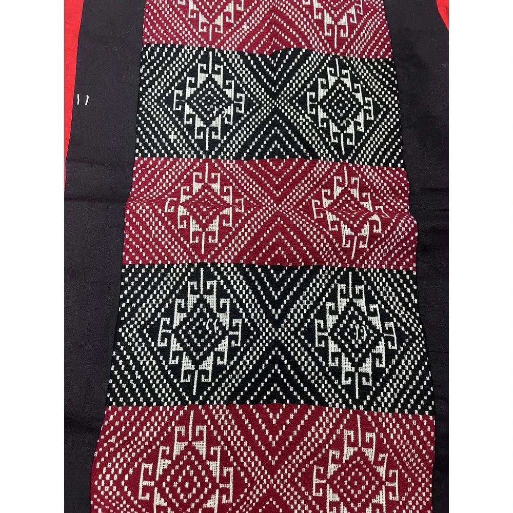 Handwoven Laotian‎ Textile Wall Hanging Black White Red Lao 60